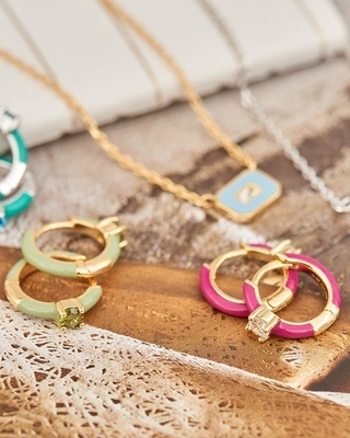 Neon Turquoise Enamel Micro Pave CZ Candy Farbenfrohe Mädchen Frauen Ohrringe Umweltfreundlich