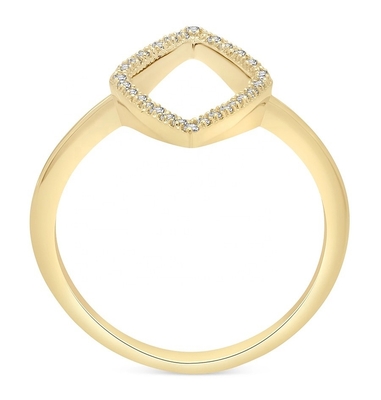 Verlobung Weiß CZ Rhombus Erklärung Ring Gold 925 Sterling Silber Schmuck für Frauen