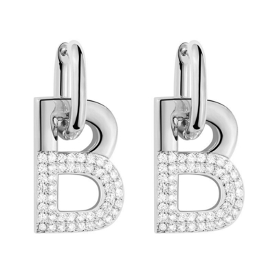 Weibliche Accessoires B Hoop Ohrringe aus Messing mit individuellem Anfangsbuchstaben und Goldplattierung