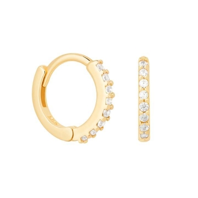 ODM 925 Sterling Silber Hoop Ohrringe Mittel mit Klein 18K Gold Vermeil Plattierung