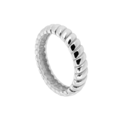 Breite 6mm Silber Twist Verlobungsring 18K Gold Rhodium Farbe Twist Silber Ring