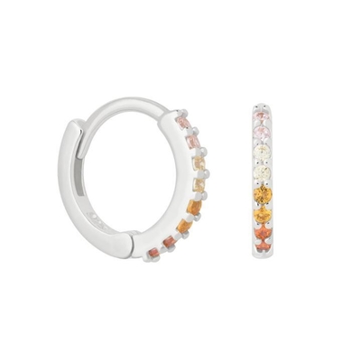 ODM 925 Sterling Silber Hoop Ohrringe Mittel mit Klein 18K Gold Vermeil Plattierung