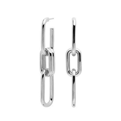 Goldplattierte Silber Customized Logo Long Chain Drop Ohrringe für Frauen