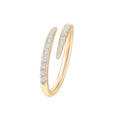 14K Goldplattiert Kubik Zirkonia Open Twist Ewigkeit Band Ring Eco Friendly