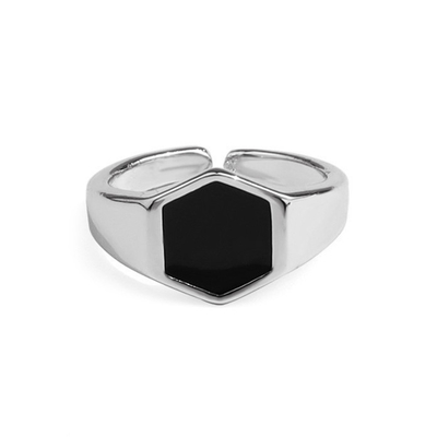 14K-Goldplattierte schwarze Achatmanschettenringe in 925 Silber für stilbewusste Personen