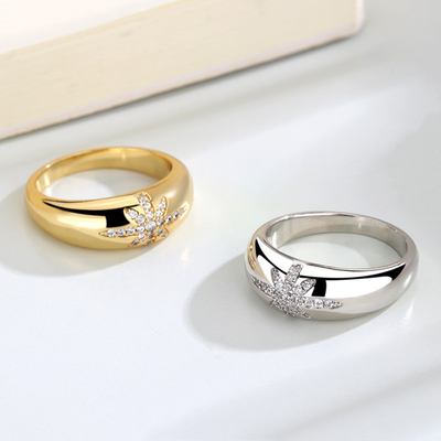 Unisex-Alibaba-Online-Shopping Goldplattierte Starburst Band Ringe in Sterling Silber 925