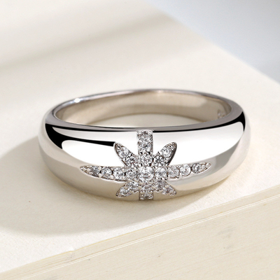 Unisex-Alibaba-Online-Shopping Goldplattierte Starburst Band Ringe in Sterling Silber 925