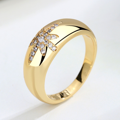 Unisex-Alibaba-Online-Shopping Goldplattierte Starburst Band Ringe in Sterling Silber 925