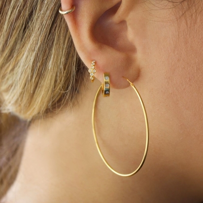 Stylische Ohrringe 14K Gold Vermeil Stern Set Diamant Umarmungsringe für mühelosen Stil