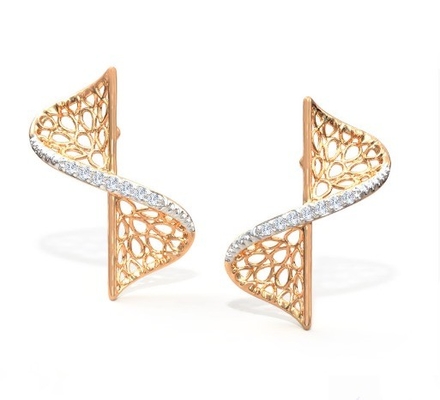 2024 Ohrring Set mit Pave Setting Technologie und Kubik Zirkonia Swerve Twist Studs
