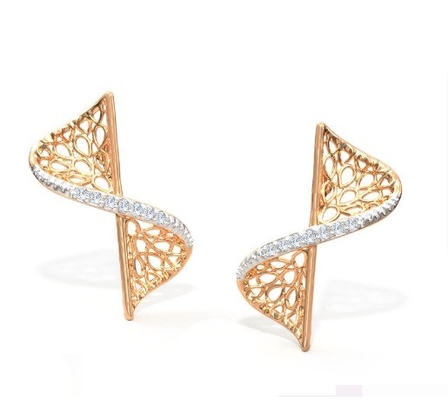 2024 Ohrring Set mit Pave Setting Technologie und Kubik Zirkonia Swerve Twist Studs