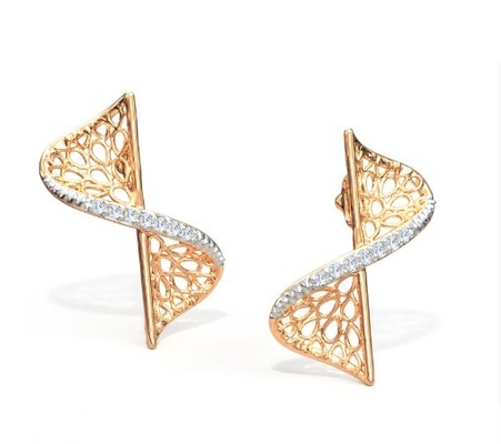 2024 Ohrring Set mit Pave Setting Technologie und Kubik Zirkonia Swerve Twist Studs