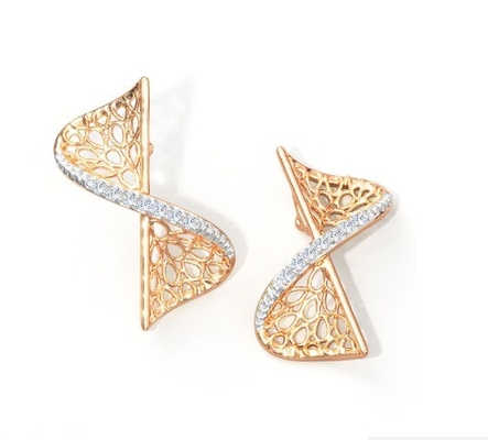 2024 Ohrring Set mit Pave Setting Technologie und Kubik Zirkonia Swerve Twist Studs