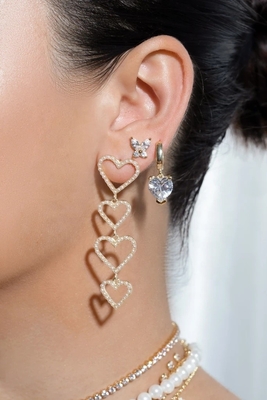Klassiker 925 Sterling Silber Gold Plattiert Kubik Zirkonia Schmetterling Stud Ohrringe