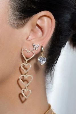 Klassiker 925 Sterling Silber Gold Plattiert Kubik Zirkonia Schmetterling Stud Ohrringe