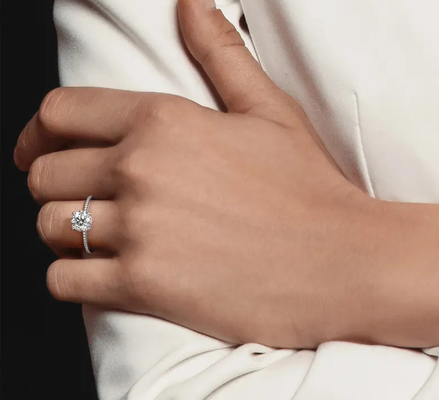 925 Sterling Silber Brasiliens Runde Weiß CZ Verlobungsring Feinschmuckzubehör