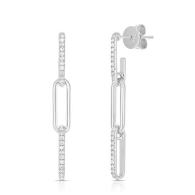 Retro-Zapfringe Rechteck-Kette-Ohrringe in 925 Sterling Silber für die Damen-Nacht