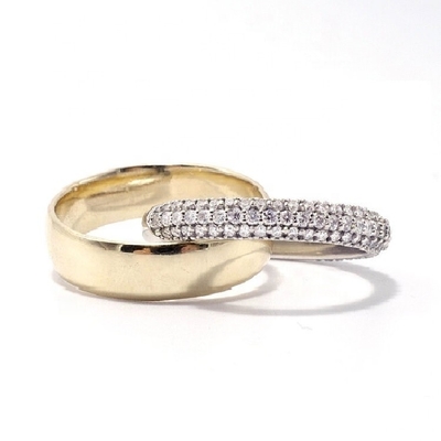 Mode Unisex Rollringe Kuppel Diamantband Breitgold Plattiert Sterling Silberringe