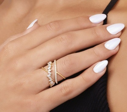 Parteierklärung Stück Sterling Silber Rhodium Plattiert Zig Zag Diamant Ring für Frauen