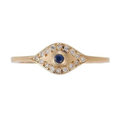 925 Sterling Silber Evil Eye Diamant Band Ring mit Silberplattierung Klassiker