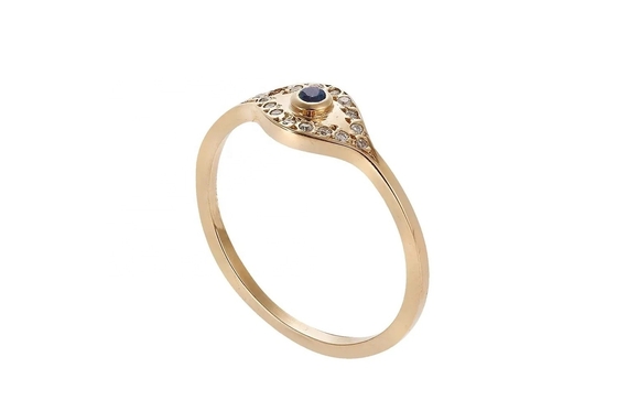 925 Sterling Silber Evil Eye Diamant Band Ring mit Silberplattierung Klassiker