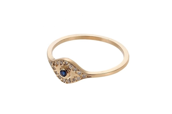 925 Sterling Silber Evil Eye Diamant Band Ring mit Silberplattierung Klassiker