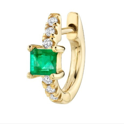 925 Sterling Silber Mini Gold beschichtet Baguette Hoop Huggie Ohrringe für Frauen Schmuck