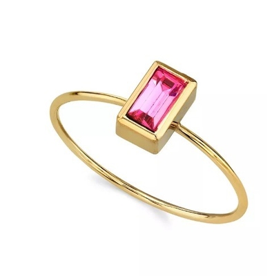 14K Gold-Dipped Cubic Zirkonia Kristall Ring OEM Strassring