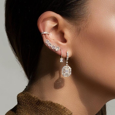Weiße Ohrringe aus 925 Sterling Silber für Verlobung und Hochzeit
