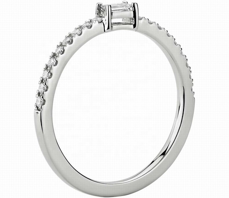 Feine Schmuckstücke 925 Sterling Silberring mit grünen oder weißen Steinen und 18K Goldplattierung