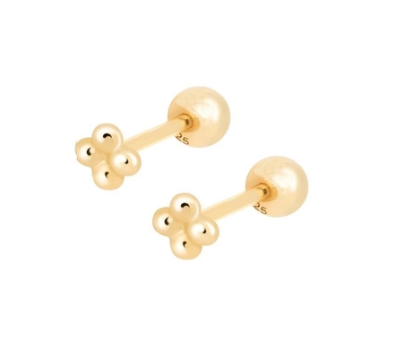 6mm Silber kleine Perlenkugel Barbell Stud Ohrringe mit Schraubrücken Schmuck