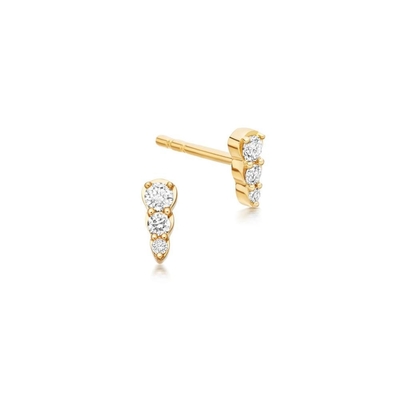 Trendy Mini Three Stone CZ Stud 925 Sterling Silber Ohrringe
