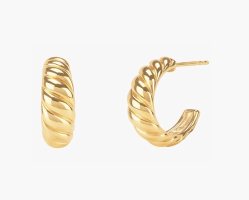 Ehrengürtel 18K Goldplattiert Silber Croissant Dome Hoops