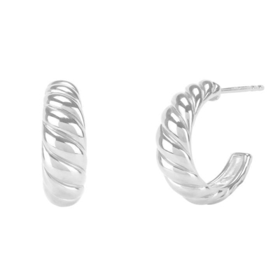 Ehrengürtel 18K Goldplattiert Silber Croissant Dome Hoops