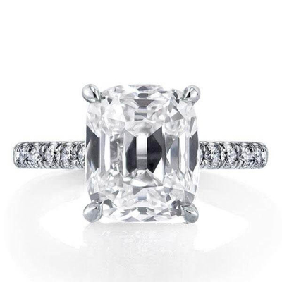 Weißer CZ 925 Sterling Silber Verlobungsring 18K Gold beschichtet Baguette Schnitt