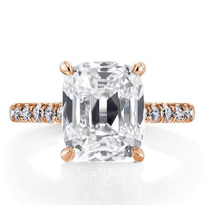 Weißer CZ 925 Sterling Silber Verlobungsring 18K Gold beschichtet Baguette Schnitt