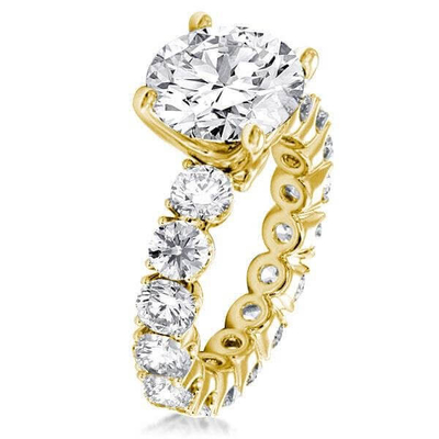 18K Gold Weiß Zirkon Ewigkeit Band 925 Sterling Silber Verlobungsringe