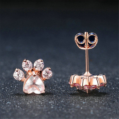 Sehr liebenswert Kindesfußabdrücke Stud Ohrringe in 925 Sterling Silber Messing
