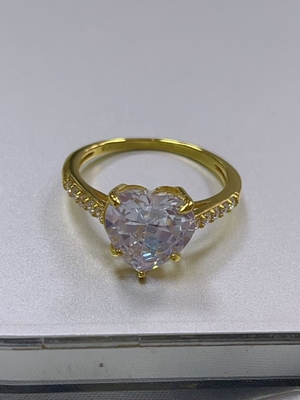 Micro Insert Inlay Technologie Herz geschnitten CZ Stein 925 Sterling Silber Verlobungsringe