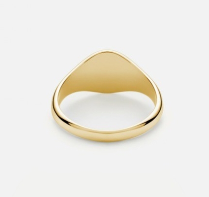 18K-Goldplattiertes, maßgeschneidertes, graviertes Siegel 925 Sterling Silber Unisex Schmuckringe