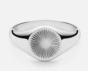 18K-Goldplattiertes, maßgeschneidertes, graviertes Siegel 925 Sterling Silber Unisex Schmuckringe