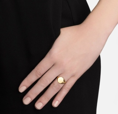 18K-Goldplattiertes, maßgeschneidertes, graviertes Siegel 925 Sterling Silber Unisex Schmuckringe