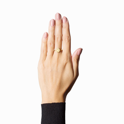 ECO Friendly 2019 Design Einfache Frauen Messing Silberring Schmuck mit Gravur Initial