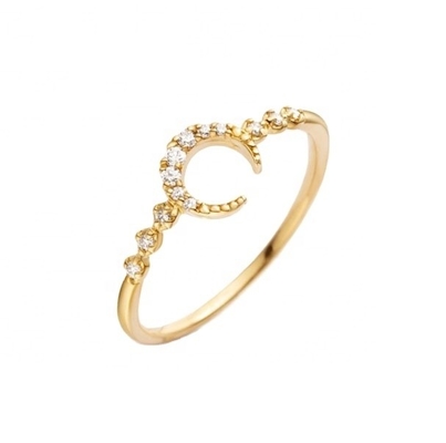 Herren feiner Sterling Silber 925 Custom Moon Ring mit 14k 18k 24k Gold aus Brasilien 2022
