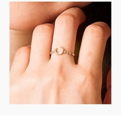 Herren feiner Sterling Silber 925 Custom Moon Ring mit 14k 18k 24k Gold aus Brasilien 2022