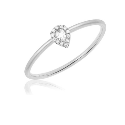 18K Gold Rhodium Plattiert Tränendropfen Stapel Verlobungsring Schmuck für Landmärkte