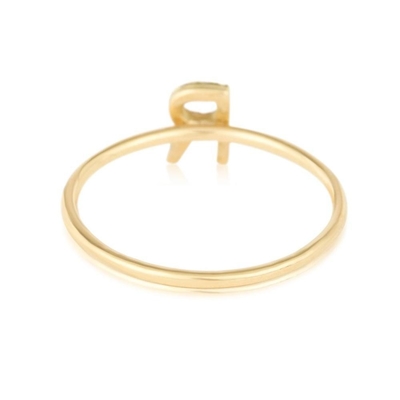 Silberschmuck Personalisierte 18K-Goldplattierte Stapelung Initial CZ Dünnringe für Frauen