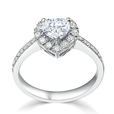 Messing Kreative Herzform Klar CZ 925 Sterling Silber Ewigkeit Band Ringe für Frauen Schmuck