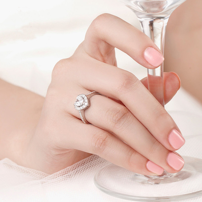 Messing Kreative Herzform Klar CZ 925 Sterling Silber Ewigkeit Band Ringe für Frauen Schmuck