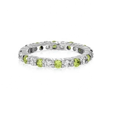 925 Silber Eternity Band Ring mit Rose Gold Plating und Geburtsstein CZ Steine Option
